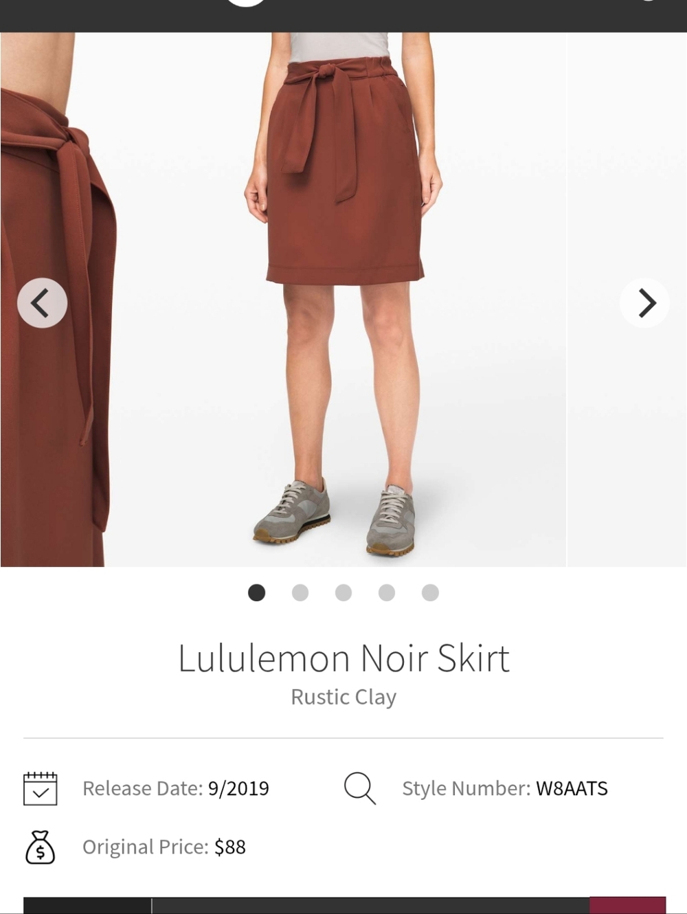 Lululemon Nwot Noir Skirt